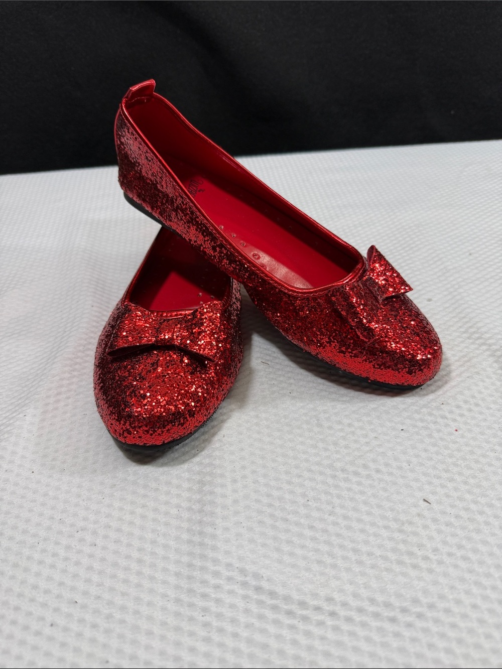 LICENSED DOROTHY WIZARD OF OZ ADULT RUBY SEQUIN SLIPPERS SHOES